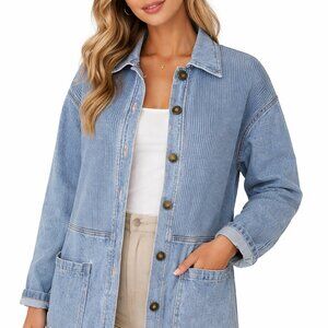 Vintage CMC women’s small Denim Schacket button up oversized Jacket